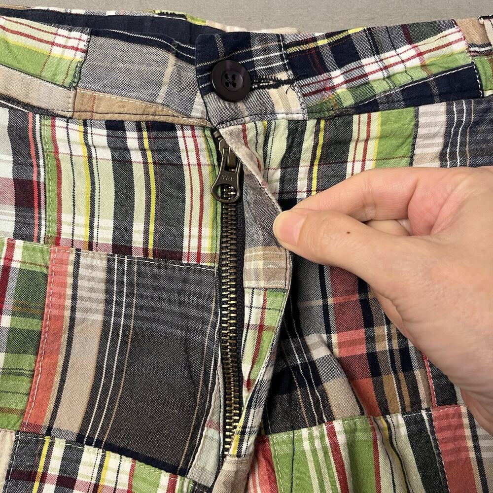 Madison Men's Size 34 Shorts Plaid Patchwork Multicolor Cotton Madras Beach - Picture 7 of 7